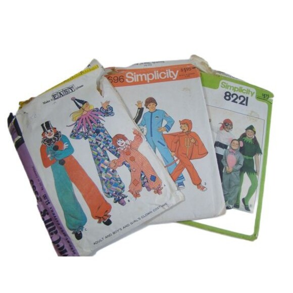 Simplicity Other - Vintage Patterns Halloween Costume Sewing 1970s Clown Devil Mouse Astronaut Prop